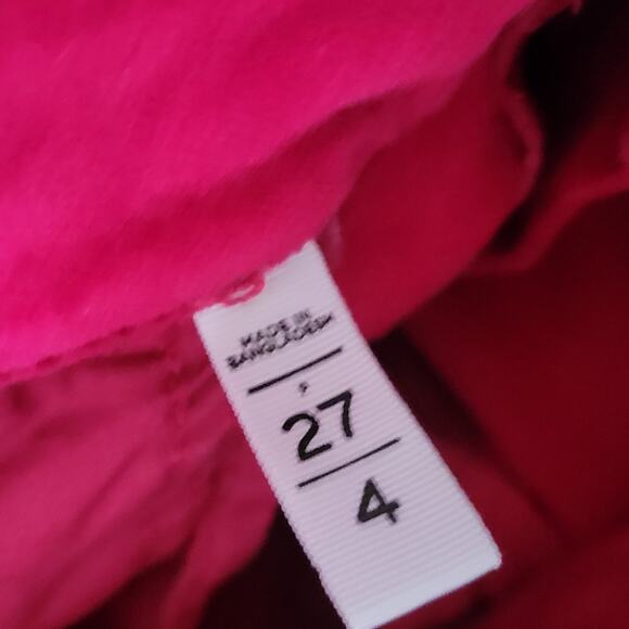 Loft skinny magenta velvet skinny pants size 4 - Picture 3 of 5